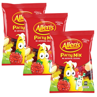 Allen’s Party Mix 3 Pack – Assorted gummy lollies for Halloween, party favours, and lolly bags, includes classic Aussie favourites, 3 x 190g bags