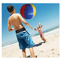 Inflatable Rainbow Beach Ball 25cm Pack of 12 Hand Inflatable Air Pump Included - Aussie Variety-AU Ancel Online