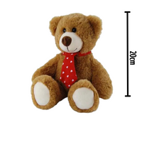 Valentines Gordy Brown Teddy Bear With Red Neck Tie 20cm Plush Toy - Aussie Variety-AU Ancel Online