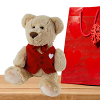 Love Teddy Bear With Red Vest 26cm - Aussie Variety-AU Ancel Online