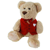 Love Teddy Bear With Red Vest 26cm - Aussie Variety-AU Ancel Online
