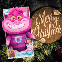 Disney Junior Alice’s Wonderland Bakery Cheshire Cat plush toy 12 inch with glow in the dark eyes ages 3 plus
