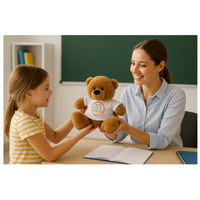 Brown Teddy Bear 23cm with “Best Teacher” shirt – soft plush toy thank-you gift for educators
