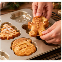 Christmas Non-Stick Cake Mould Baking Tray 35x26.5cm – Festive Shapes Gingerbread, Tree And Santa
