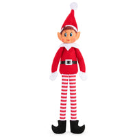 Christmas Elf Bendable Boy 30cm – Naughty Or Nice Red And White Festive Elf Doll Decoration (Featured Image)
