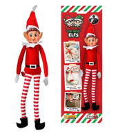 Christmas Elf Bendable Girl 39cm – Naughty Or Nice Red And White Festive Elf Doll Decoration – 1 Piece
