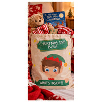 Christmas Eve Elf Gift Sack 37x55cm – Reusable Drawstring Christmas Present Bag for Kids – 1pc
