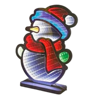 Snowman Infinity Mirror Light 21x28cm LED Battery Operated
