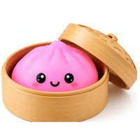 Neon Dumpling 8.5cm Squishy Toy In Container - 1 Piece Assorted Colours - Squeeze Fidget Toy (Featured Image)
