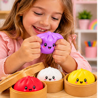 Solid Colour Dumpling  8.5cm Squishy Toys – 3 Pack Assorted Random Colours
