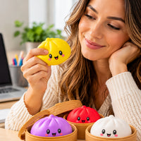 Solid Colour Dumpling Squishy Toy 8.5cm – Cute Novelty Toy 1 Piece Assorted Colours
