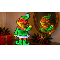 Christmas Elf Infinity Mirror LED Light 41cm – 174 LED Multicolour Indoor Christmas Decoration
