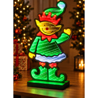 Christmas Elf Infinity Mirror LED Light 41cm – 174 LED Multicolour Indoor Christmas Decoration
