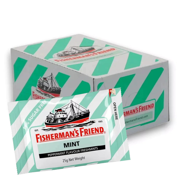 Fisherman’s Friend Peppermint Sugar Free Lozenges – 12 x 25g Packs for Sore Throat and Cough Relief