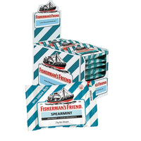 Fisherman's Friend Spearmint Sugar-Free Lozenges 12 Pack – 25g Fresh Mint Candy for Throat Relief
