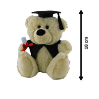 Elka Graduation Bear Jelly 18cm – beige plush teddy with gown, cap & scroll graduation gift
