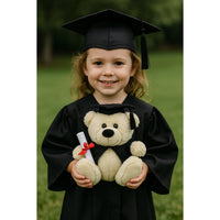 Elka Graduation Bear Jelly 18cm – beige plush teddy with gown, cap & scroll graduation gift

