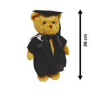 Elka Graduation Teddy Bear 36cm – jointed plush soft toy with cap, gown, glasses & ribbon keepsake gift
