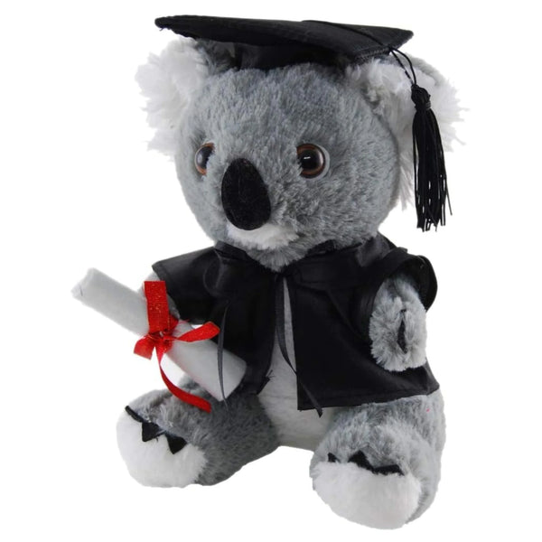 Graduation Koala Plush Toy 18cm – Australian souvenir soft toy with cap, gown & scroll gift