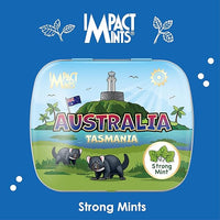 Impact Mints Australia Tasmania Landmark Strong Mint Candy Tin (Bulk Pack of 12) | Sugar Free, Halal Certified, Collectible Design
