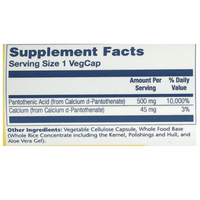 Solaray Pantothenic Acid 500mg 100 VegCaps
