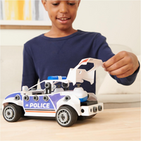 Meccano Junior RC Police Car building kit with tools and controller STEM toy ages 5 plus
