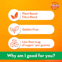 Metamucil Fibre Gummies 72 Count bottle orange flavour
