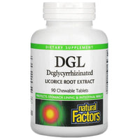 Natural Factors DGL 400mg 90 Chewable Tablets - Licorice Root Digestive Support Supplement
