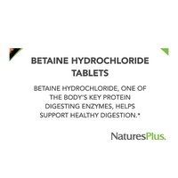 NaturesPlus Betaine Hydrochloride HCl 600mg 90 Tablets Dietary Supplement
