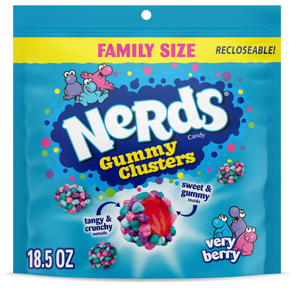 Nerds Gummy Clusters Very Berry 524g resealable big bag candy