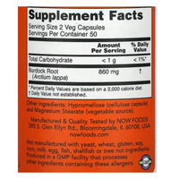 Now Burdock Root 430 mg 100 Veg Capsules
