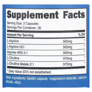 Nutricost Nitric Oxide Booster 2250mg Per Serving 90 Capsules