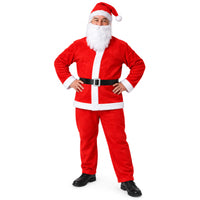 Holly Jolly Christmas Complete Santa Claus Costume Set – One Size Adult Outfit - 5 Piece Set (Featured Image)
