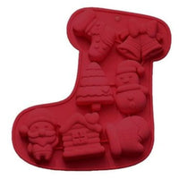 Christmas Stocking Silicone Baking Mould Red 21x18.5cm – Festive Chocolate And Treat Mould 1pc (Featured Image)
