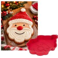 Christmas Santa Silicone Cake Mould 29.5x22.5cm Red Shaped Baking Pan 1pc
