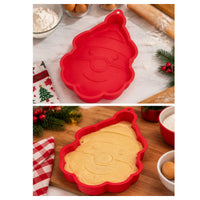 Christmas Santa Silicone Cake Mould 29.5x22.5cm Red Shaped Baking Pan 1pc
