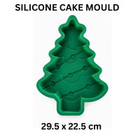 Christmas Tree Silicone Cake Mould 29.5x22.5cm Green Festive Baking Pan 1pc
