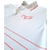 Men’s Golf Polo Shirt Short Sleeve Breathable Performance White Peach (Copy)
