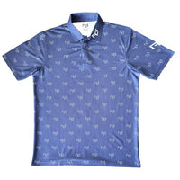 Men’s Golf Polo Shirt Blue Short Sleeve Breathable Moisture Wicking Performance
