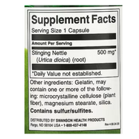 Swanson Stinging Nettle Root 500 mg 100 Capsules
