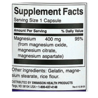 Swanson Triple Magnesium Complex 400 mg 100 Capsules
