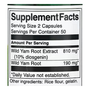 Swanson Wild Yam Root 100 Capsules