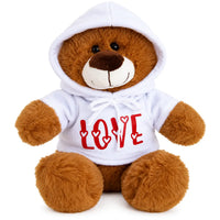 Elka BEAR HOODIE WHITE - LOVE 25CM

