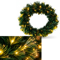 Christmas Wreath Fibre Optic Warm White 50cm LED Battery Operated Indoor Hanging Decoration – 1pc

