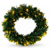 Christmas Wreath Fibre Optic Warm White 50cm LED Battery Operated Indoor Hanging Decoration – 1pc
