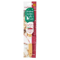 Christmas Silicone Spatula Set 2pc – Green And White Festive X'Mas Baking Utensils With Wooden Handles
