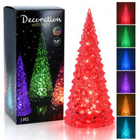 Christmas Tree Multi-Colour LED Light 27cm Acrylic Battery Operated Xmas Tabletop Decoration 1pc (Featured Image)
