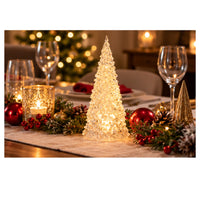 Christmas Acrylic LED Tree 27cm – Warm White Light Up Battery Operated – 1 Piece
