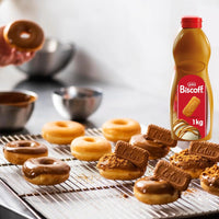 Caramelised biscuit flavoured sauce for ice cream and milkshakes
