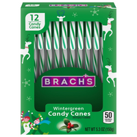 Brachs Wintergreen Candy Canes 12 Pack - 150g (USA)